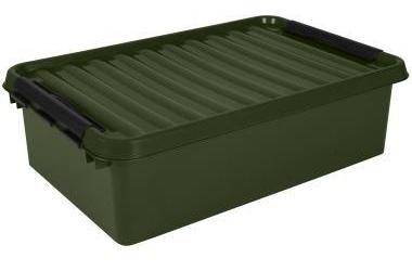 Sunware Aufbewahrungsbox q-line Recycelt 40 x 18 x 60 cm (B x H x T) 32l Kunststoff 95 % recycelt grün/schwarz