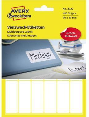 AVERY Zweckform Universaletikett 50 x 19 mm (B x H) nicht wieder ablösbar Papier weiß 486 Etik./Pack.