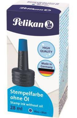 Pelikan Stempelfarbe 4K Gummistempel Polymerstempel blau Kunststoffflasche 28ml