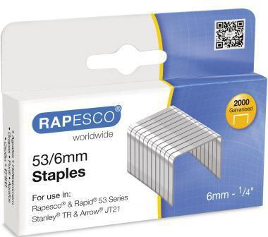 RAPESCO Heftklammer 53/6 Rexel Rapid Leitz Novus Esselte Arrow Stanley Stahl 2.000 St./Pack.