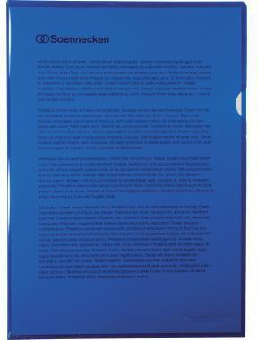 Soennecken Sichthülle DIN A4 0,15mm oben rechts offen dokumentenecht Polypropylen blau glatt 50 St./Pack.