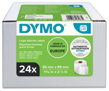 DYMO Adressetikett ® 36 x 89 mm (B x H) Papier weiß 260 Etik./Rl. 24 x 260 Etik./Pack.