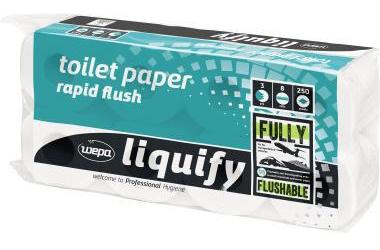 SATINO BY WEPA Toilettenpapier liquify 3-lagig Papier hochweiß 250 Bl./Rl. 8 Rl./Pack.
