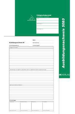 RNK VERLAG Berichtsheft Ausbildungsnachweis wöchentlich/monatlich 1 Jahr/3 Jahre DIN A4 28 Bl.