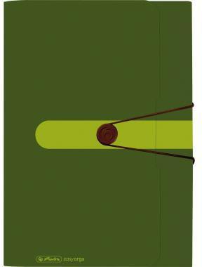 herlitz Fächermappe easy orga to go green DIN A4 inkl. Visitenkartenfach Polypropylen 80 % recycelt dunkelgrün 12 Fächer