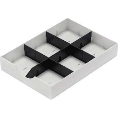 styro Schublade doc 23 x 5,3 x 32 cm (B x H x T) geschlossen inkl. 1 Längststeg 2 Querstege Polyl weiß