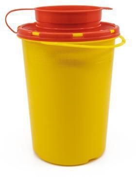 Abwurfbehälter Kanülen Spritzen Skalpellklingen 10 x 14,5 x 6,2 cm (B x H x T) Polypropylen gelb/rot