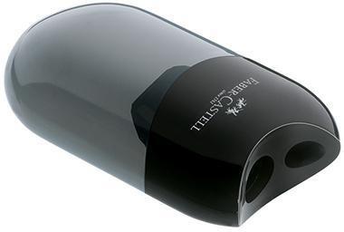 Faber Castell Doppelspitzdose 8 und 11mm oval Material des Spitzers: Kunststoff Material des Behälters: Kunststoff schwarz