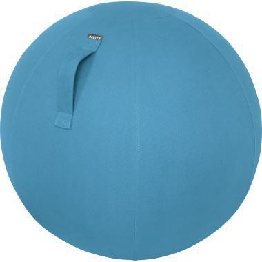 Leitz Sitzball Ergo Cosy 65cm inkl. Innenball Stoffüberzug Handluftpumpe 2 Verschlussstopfen PVC phtalatfrei 92 % Polyester 8 % Elasthan blau