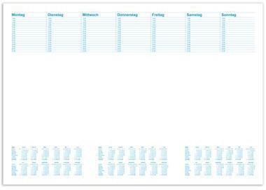 RNK VERLAG Schreibunterlage Office 48 x 33 cm (B x H) ohne Folienauflage 2023-2025 Papier weiß/blau 30 Bl.