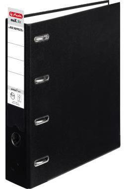 herlitz Doppelordner maX.file protect 70mm 2 x DIN A5 quer 4 Bügel Pappe schwarz
