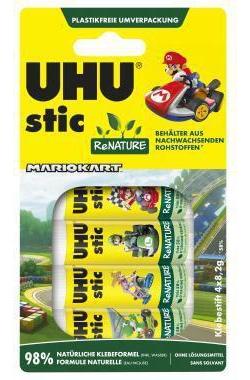 UHU Klebestift ® stic ReNATURE Mariokart nicht nachfüllbar 4 x 8,2 g/Pack.