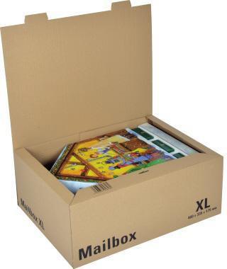 ColomPac Versandkarton ® Mailbox XL Innenmaße: 46 x 17,5 x 33,5 cm (B x H x T) Außenmaße: 46,5 x 19,4 x 34,9 cm (B x H x T) Wellpappe 1-wellig braun