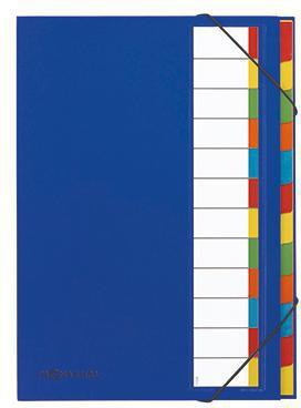 PAGNA Ordnungsmappe Deskorganizer Premium DIN A4 225g/m² Karton Polypropylenfolie kaschiert Farbe: blau Farbe des Fächerblocks: mehrfarbig 12 Fächer