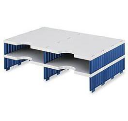 styro Dokumentenablage doc duo Aufbaueinheit 48,5 x 14 x 33,1 cm (B x H x T) Polyl grau/blau