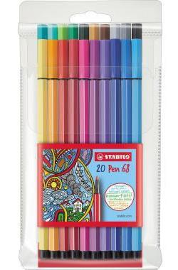 STABILO Fasermaler ® Pen 68 1mm farbig sortiert nicht auswaschbar 20 St./Pack.