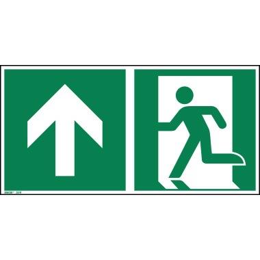 Neutralware Hinweisschild 30 x 15 cm (B x H) E001 geradeaus durch die Tür oder aufwärts Hart-PVC