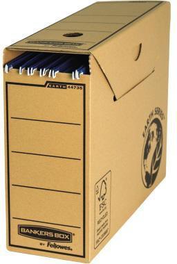 Bankers Box Archivbox ® Earth Series 11,7x 26,5 x 32,2 cm (B x H x T) DIN A4 mit Archivdruck Karton 100 % recycelt braun