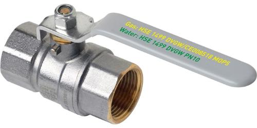 HS Kugelhahn UNIDUO 1499 2x IG, mit Stahlhebel, grau 1 1/4Z 2x IG, mit Stahlhebel, grau