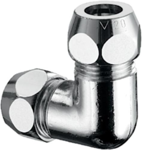 SCHELL Winkel-Doppelverschraubung mit 2 Quetschverschraubungen, chrom 3/8Zoll x 10 mm