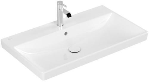Villeroy & Boch Schrankwaschtisch AVENTO 800 x 470 mm, für 3-Loch Armatur geeigne weiß Alpin weiß