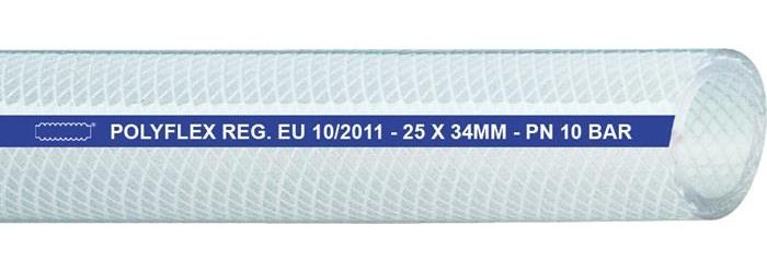 TEGUMA Druckluftschlauch POLYFLEX Innen-Ø 9,0 mm Außen-Ø 15,0 mm Länge 50 m Transparent Wandstärke 3,0 mm