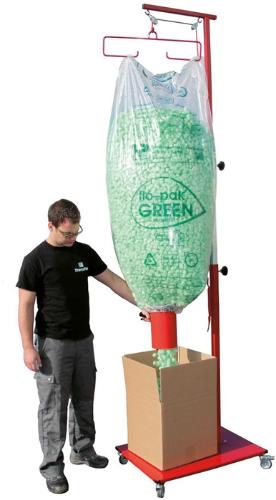 TransPak Abfüllwagen f.Verpackungschips m.ausziehbarem Stativ max.Höhe 3,2m