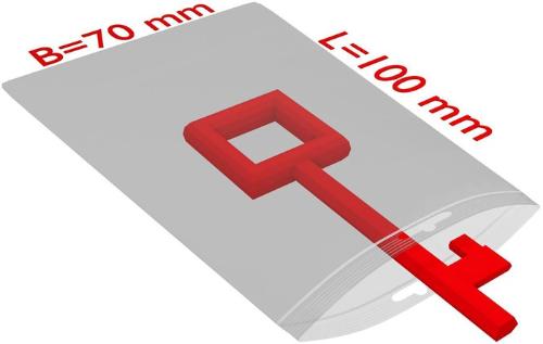 TransPak Druckverschlussbeutel m.Eurolochung Maße 70x100mm Stärke 50µ PE transparent