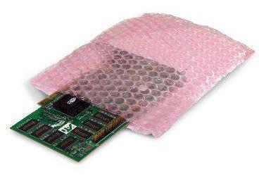 TransPak Luftpolsterbeutel antistatisch Maße 250x350mm Stärke 100µ rosa Noppen auf Außenseite /Krt.