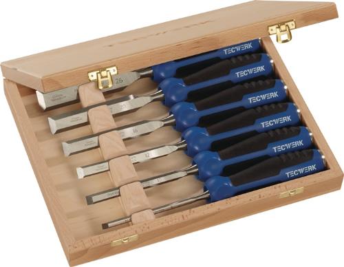 TECWERK Stechbeitel-Satz 6,10,12,16,20,26 mm 2-Komponentenheft 6-teilig
