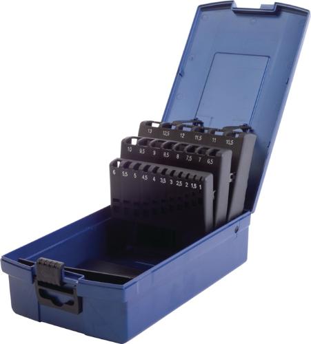 TECWERK Leerkassette passend für Spiralbohrer DIN 338 Abmessung 1-13 mm steigend um 0,5 mm 25-teilig Kunststoff