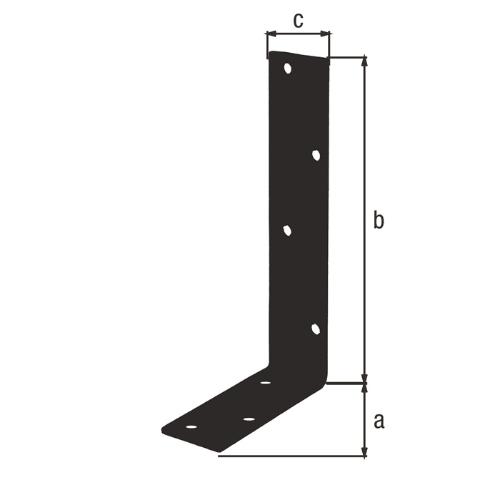 GAH Alberts Balkenwinkel L200x100 mm Breite 40 mm ungleichschenklig Stahl verzinkt, schwarz kunststoffbesch.