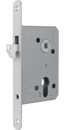 BKS Schiebetür-Einsteckschloss 0375 PZ 20/55/60/8 mm silber käntig Stulplänge 205 mm