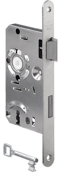 BKS Zimmertür-Einsteckschloss 0215 BB 20/ 55/72/8 mm DIN rechts silber abgerundet Klasse 1 Kunststoff