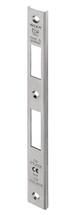 WILKA Schließblech P643 Edelstahl matt gebürstet U-Schließblech für Fluchttüren DIN links / rechts