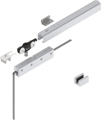 HELM Schiebetürsystem 73 80 kg 2500 mm EV1 eloxiert Glastüren 8/10 mm Komplettset 1110 -1300 mm Wandmontage