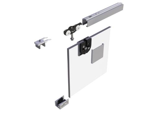 HELM Schiebetürsystem 73 80 kg 1700 mm EV1 eloxiert Komplettset 710-900 mm Wandmontage Glastüren 8-10,76 mm