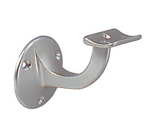 DENI Handlaufträger Edelstahl matt Durchmesser Wandplatte 53 mm gewölbte Auflage