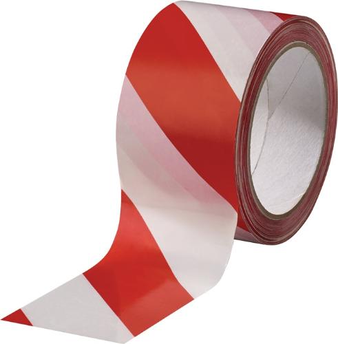 Burmann Warnmarkierungsband PVC rot/weiß Länge 66 m Breite 60 mm