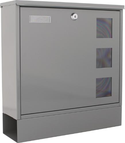 ROTTNER Briefkasten Postale Höhe 380 mm Breite 365 mm Tiefe 120 mm grau Stahl DIN C4
