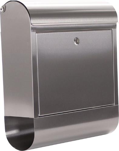 ROTTNER Briefkasten Rondello Höhe 435 mm Breite 385 mm Tiefe 140 mm grau Edelstahl DIN C4