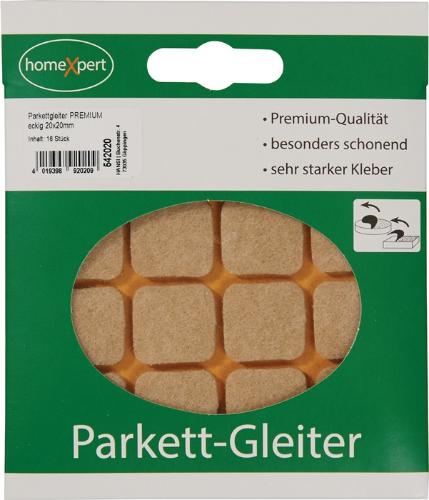 HANSI-Siebert Parkettgleiter Premium 20 x 20 mm Filz natur eckig selbstklebend