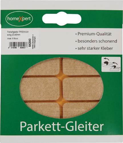HANSI-Siebert Parkettgleiter Premium 20 x 40 mm Filz natur eckig selbstklebend