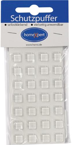 HANSI-Siebert Schutzpuffer Clear 10 mm Kunststoff transparent Quadrat selbstklebend