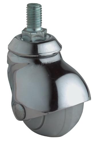 BS Rollen Kugellenkrolle Rad-Ø 40 mm Tragfähigkeit 30 kg M10 Gummi grau