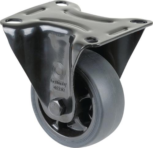 BS Rollen Bockrolle Rad-Ø 80 mm Tragfähigkeit 100 kg Gummi Platte L104xB80 mm Farbe Rolle schwarz