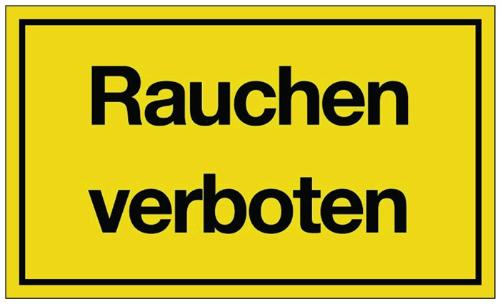 Hinweiszeichen Rauchen verboten L250xB150 mm gelb schwarz Kunststoff