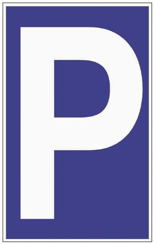 Parkplatzbeschilderung Parken L250xB400 mm Kunststoff blau/weiß