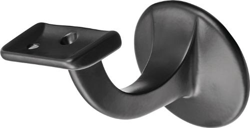 Hermeta Handlaufträger 3508 Aluminium kunststoffbeschichtet schwarz Durchmesser Wandplatte 56 mm gerade Auflage