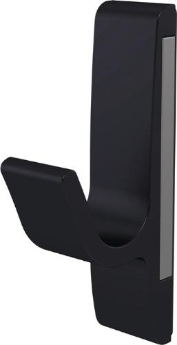 Hermeta Magnet-Mantelhaken 0150 einfach Ausladung 40 mm Aluminium schwarz kunststoffbeschichtet Höhe 85 mm